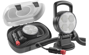 Phare de travail avec LEDs, support de ventouse, câble spiralé et interrupteur