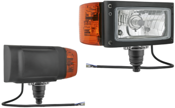 Phare avant type H4 avec support inférieur et câble - droit