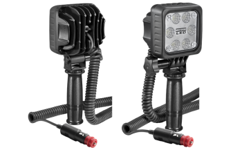 Phare de travail avec LEDs, poignée, câble spiralé et interrupteur