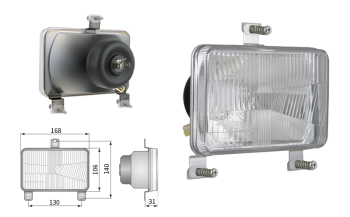 Insert de phare type H4, distance entre supports 130x140 (feux: de croisement, de route, de position)