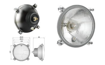 Phare avant type R2 - circulation à gauche (feux: de croisement, de route, de position)