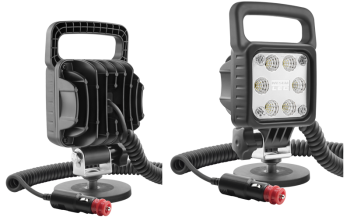 Phare de travail avec LEDs, support magnétique et câble spiralé
