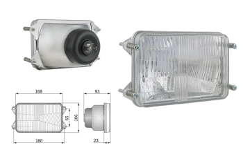 Insert de phare type H4, distance entre supports 180x65 (feux: de croisement, de route)