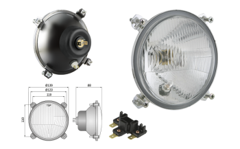 Phare avant type R2 - circulation à droite (feux: de croisement, de route, de position)