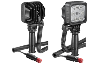 Phare de travail avec LEDs, poignée, câble spiralé et interrupteur