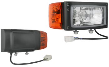 Phare avant type H4 avec câble et connecteur AMP - droit