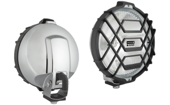 Phare halogène de route dans un boîtier chromé avec feu de position