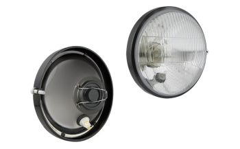 Insert de phare type R2 avec cadre métallique - droit (feux: de croisement, de route, de position)