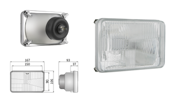 Insert de phare type H4, distance entre supports 150x90 (feux: de croisement, de route)