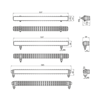 CDP1 100° phares de travail LED avec feu de position