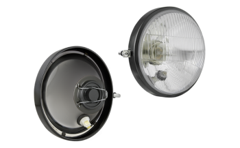 Insert de phare type R2 avec cadre métallique - gauche (feux: de croisement, de route, de position)