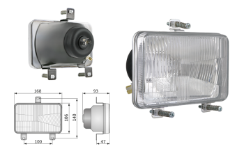 Insert de phare type H4, distance entre supports 100x140 (feux: de croisement, de route, de position)