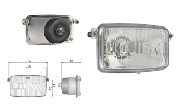 Insert de phare type H4 (feux: de croisement, de route, de position)