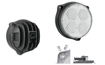 Lampe de travail avec LEDs et connecteur AMP SuperSeal intégré (fixation pour 3 vis)