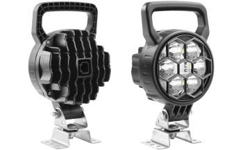 Phare de travail avec LEDs, support oméga et connecteur Deutsch DT04-2P intégré