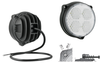 Phare de travail avec LEDs et câble (fixation pour 3 vis)
