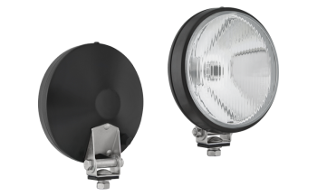 Phare halogène de route dans un boîtier métallique