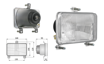 Insert de phare type H4, distance entre supports 130x128 (feux: de croisement, de route, de position)