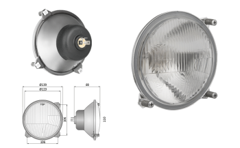 Phare avant type R2 - circulation à droite (feux: de croisement, de route)