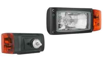 Phare avant type H4 avec support arrière et connecteur DT04-6P intégré - gauche