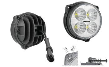 Phare de travail avec LEDs, câble et connecteur H9-H11 (fixation pour 3 vis)