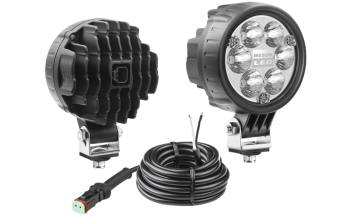 Phare de travail avec LEDs, câble et connecteur Deutsch DT04-2P - bleue