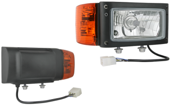 Phare avant type H4 avec câble et connecteur AMP - droit