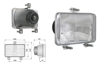 Insert de phare type H4, distance entre supports 100x140 (feux: de croisement, de route)