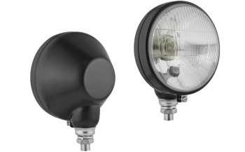 Phare avant type R2 dans un boîtier métallique - debout (feux: de croisement, de route, de position)