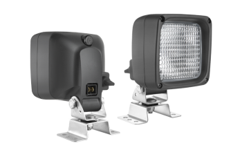 Phare de travail halogène avec support oméga, connecteur AMP Faston intégré et interrupteur