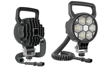 Phare de travail avec LEDs, câble spiralé et connecteur AMP SuperSeal