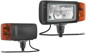 Phare avant type H4 avec support inférieur et câble - gauche