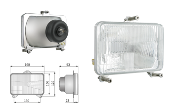Insert de phare type H4, distance entre supports 130x120 (feux: de croisement, de route, de position)