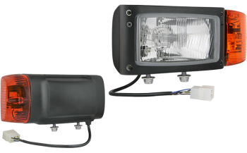 Phare avant type H4 avec câble et connecteur AMP - gauche