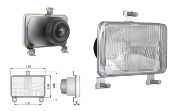 Insert de phare type H4, distance entre supports 130x140 (feux: de croisement, de route)