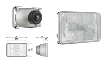Insert de phare type H4, distance entre supports 150x90 (feux: de croisement, de route, de position)