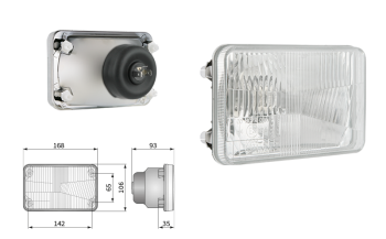 Insert de phare type H4, distance entre supports 142x65 (feux: de croisement, de route)