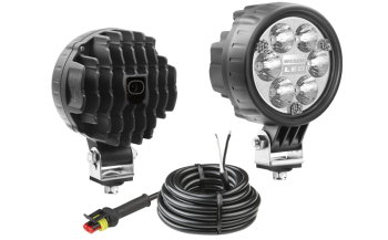 Phare de travail avec LEDs, câble et connecteur AMP SuperSeal - bleue