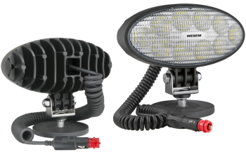 Phare de travail avec LEDs, support magnétique et câble spiralé