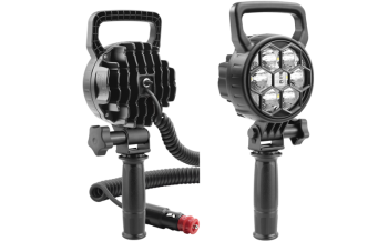 Phare de travail avec LEDs, poignée, câble spiralé et interrupteur