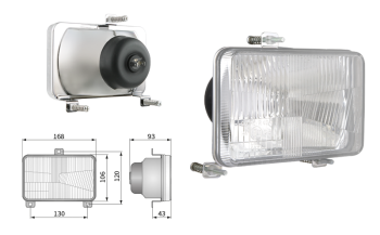 Insert de phare type H4, distance entre supports 130x120 (feux: de croisement, de route)
