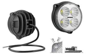 Phare de travail avec LEDs et câble (fixation pour 3 vis)