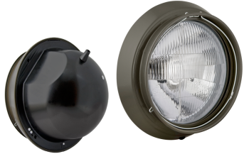 Phare hermétique avant de type H4 dans un boîtier métallique (feux: de croisement, de route)