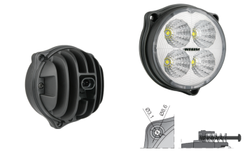 Phare de travail avec LEDs et connecteur AMP SuperSeal intégré (fixation pour 3 vis)