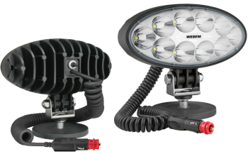Phare de travail avec LEDs, support magnétique, câble spiralé et interrupteur