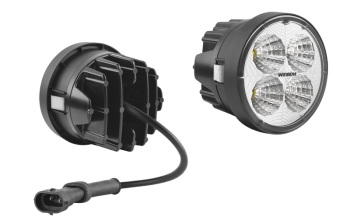 Phare de travail avec LEDs, câble et connecteur H9-H11 (fixation - 2 loquets)