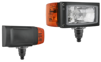 Phare avant type H4 avec support inférieur et connecteur DT04-6P intégré - droit