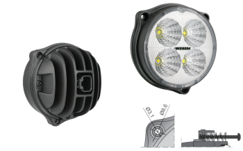 Phare de travail avec LEDs et connecteur Deutsch DT04-2P intégré (fixation pour 3 vis)