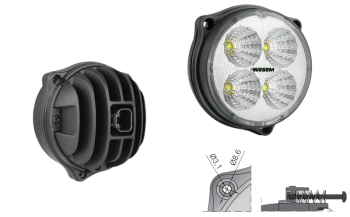 Lampe de travail avec LEDs et connecteur Deutsch DT04-2P intégré (fixation pour 3 vis)