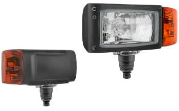 Phare avant type H4 avec support inférieur et connecteur DT04-6P intégré - gauche